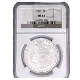 1897 Morgan Silver Dollar NGC MS63
