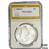 1880-S Morgan Silver Dollar PGA MS65