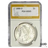 1888-O Morgan Silver Dollar PGA MS65