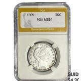 1909-O Barber Half Dollar PGA MS64
