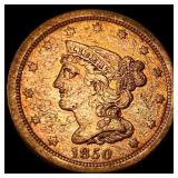 1850 Braided Hair Half Cent NEARLY UNCIRCULATED