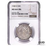 1948-D Franklin Half Dollar NGC MS66+ FBL