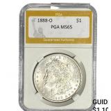 1888-O Morgan Silver Dollar PGA MS65