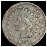 1867 Indian Head Cent ABOUT UNCIRCULATED