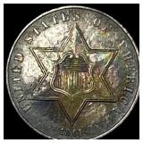 1861 Silver Three-Cent Piece CLOSELY UNCIRCULATED