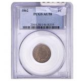 1862 Indian Head Cent PCGS AU58