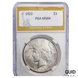 1922 Silver Peace Dollar PGA MS64