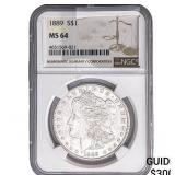 1889 Morgan Silver Dollar NGC MS64