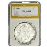 1881 Morgan Silver Dollar PGA MS64