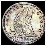 1874 Arrows Silver Quarter Dollar CLOSELY UNCIRCUL