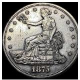 1875-S Silver Trade Dollar ABOUT UNCIRCULATED