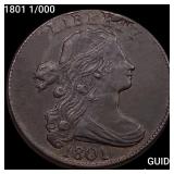1801 1/000 Draped Bust Large Cent HIGH GRADE