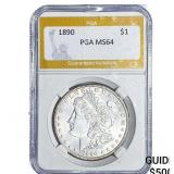 1890 Morgan Silver Dollar PGA MS64