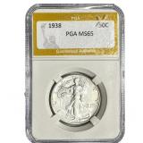 1938 Walking Liberty Half Dollar PGA MS65