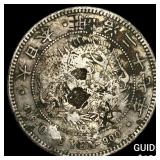Japan Meji Period Silver 1 Yen Chopmarks NEARLY U