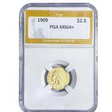 1909 $2.50 Gold Quarter Eagle PGA MS64+