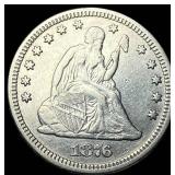1876 Seated Liberty Quarter NEARLY UNCIRCULATED