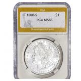1880-S Morgan Silver Dollar PGA MS66