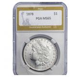 1878 Morgan Silver Dollar PGA MS65