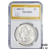 1883-CC Morgan Silver Dollar PGA MS65