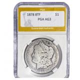 1878 8TF Morgan Silver Dollar PGA AG3