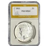 1921 Silver Peace Dollar PGA MS64