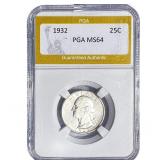 1932 Washington Silver Quarter PGA MS64