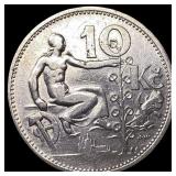 1930 Czechoslovakia .2251oz Silver 10 Korun CLOSEL