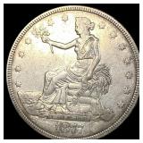 1877 Silver Trade Dollar NEARLY UNCIRCULATED