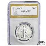 1936-D Standing Liberty Half Dollar PGA MS67