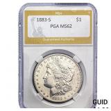 1883-S Morgan Silver Dollar PGA MS62