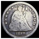 1888-S Silver Seated Liberty Quarter NICELY CIRCUL
