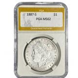 1887-S Morgan Silver Dollar PGA MS62