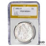 1891-O Morgan Silver Dollar PGA MS64+
