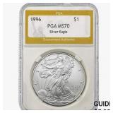 1996 American Silver Eagle PGA MS70