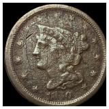 1849 Braided Hair Half Cent NICELY CIRCULATED