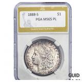1888-S Morgan Silver Dollar PGA MS65 PL
