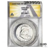1959 Franklin Half Dollar ANACS PF66