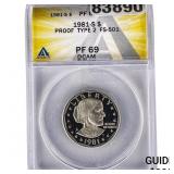 1981-S Susan B. Anthony Dollar ANACS PF69 DCAM