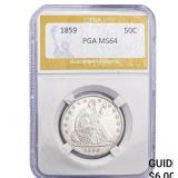 1859 Seated Liberty Half Dollar PGA MS64