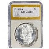 1879-S Morgan Silver Dollar PGA MS65 PL
