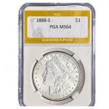 1888-S Morgan Silver Dollar PGA MS64