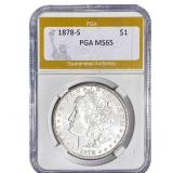 1878-S Morgan Silver Dollar PGA MS65