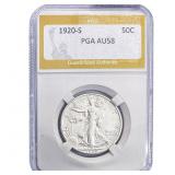 1920-S Walking Liberty Half Dollar PGA AU58