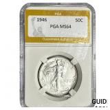 1946 Walking Liberty Half Dollar PGA MS64
