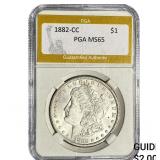 1882-CC Morgan Silver Dollar PGA MS65