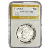 1950-D Franklin Half Dollar PGA MS67 FBL