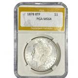 1878 8TF Morgan Silver Dollar PGA MS64