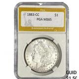 1883-CC Morgan Silver Dollar PGA MS65