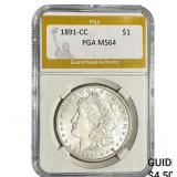 1891-CC Morgan Silver Dollar PGA MS64